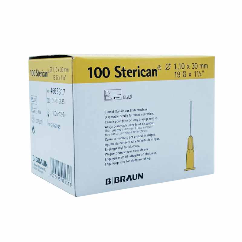 Aguja hipodérmica Sterican 19G x 1 1/4", 1,10 x 30 mm. Caja de 100