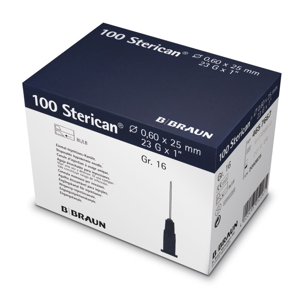 Aguja hipodérmica Sterican 23G x 1", 0,60 x 25 mm, L. Caja de 100