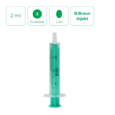 Jeringa B.Braun Injekt 2 ml de 2 cuerpos Luer. Caja de 100