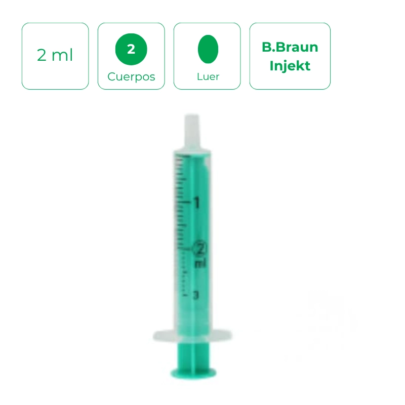 Jeringa B.Braun Injekt 2 ml de 2 cuerpos Luer. Caja de 100