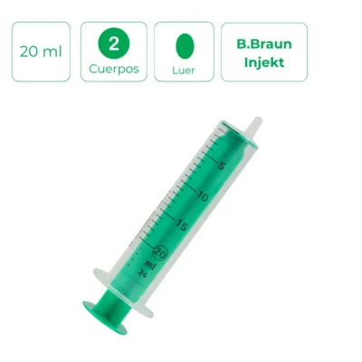Jeringa B.Braun Injekt 20 ml de 2 cuerpos Luer. Caja de 100