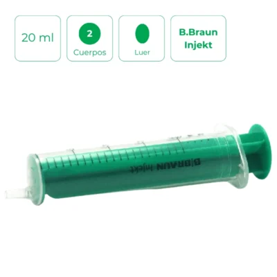 Jeringa B.Braun Injekt 20 ml de 2 cuerpos Luer. Caja de 100