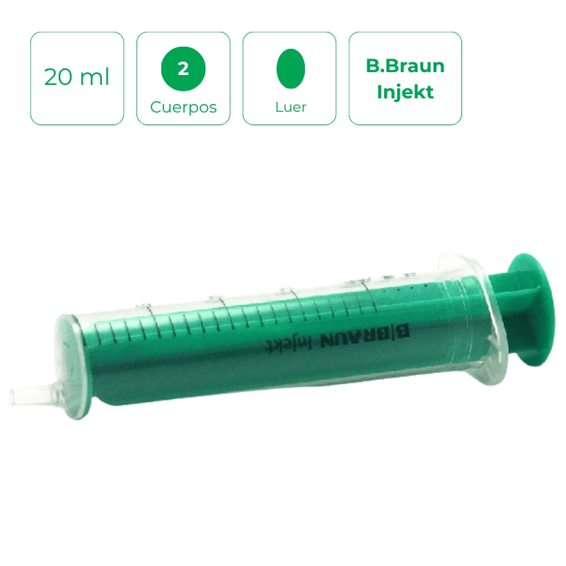 Jeringa B.Braun Injekt 20 ml de 2 cuerpos Luer. Caja de 100