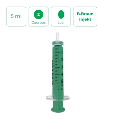 Jeringa B.Braun Injekt 5 ml de 2 cuerpos Luer. Caja de 100