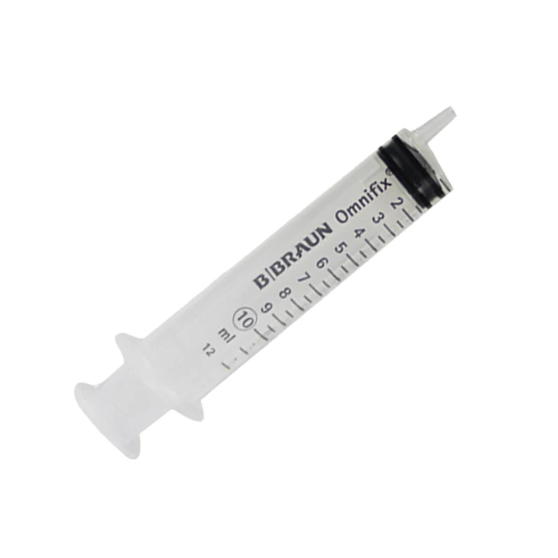 Jeringa B.Braun Omnifix 10 ml de 3 cuerpos Luer excéntrico sin latex. Caja de 100