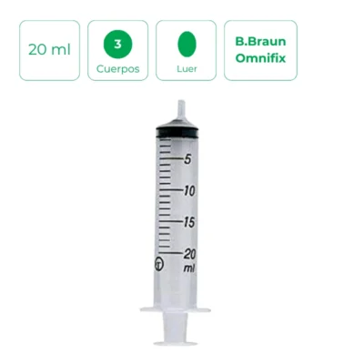 Jeringa B.Braun Omnifix 20 ml de 3 cuerpos Luer