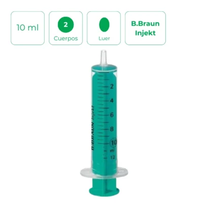 Jeringa dos cuerpos 10 ml. cono luer BBraun Injekt caja 100 u.