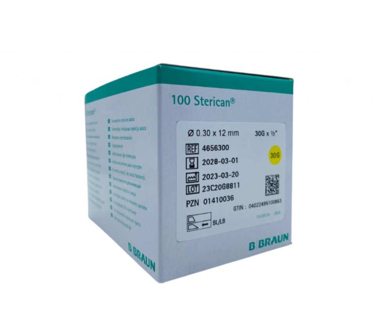 Aguja hipodérmica Sterican 30G 0,30 x 12 mm 30 G 1/2. Caja de 100