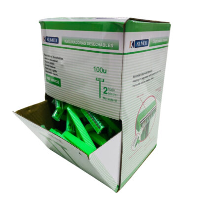 Rasuradora desechables 2 hojas 100 unidades color Verde