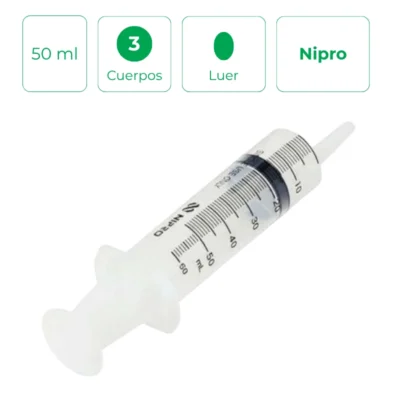 Jeringa 3cpo 50ml NIPRO cateter alim.