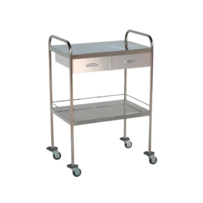 Mesa Auxiliar Inox. 2 Lisos Inox. 2 Cajones 2 Empujadores