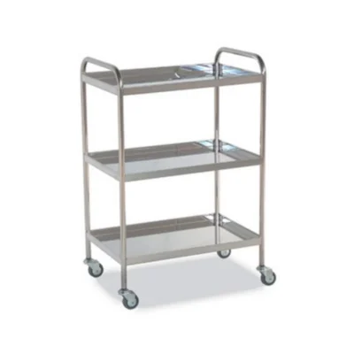 Mesa Auxiliar Inox. 3 Con Reborde 2 Empujadores