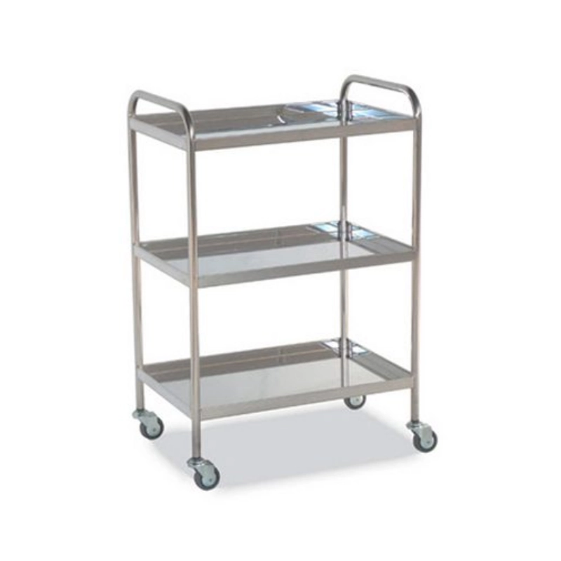 Mesa Auxiliar Inox. 3 Con Reborde 2 Empujadores