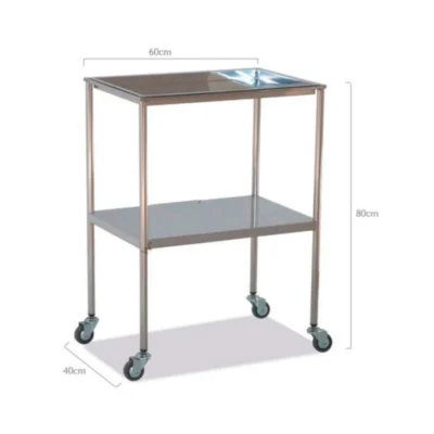 Mesa Auxiliar Inox. Superior Bandeja Extraible Inferior Liso