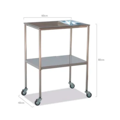 Mesa Auxiliar Inox. Superior e Inferior Bandejas Extraibles