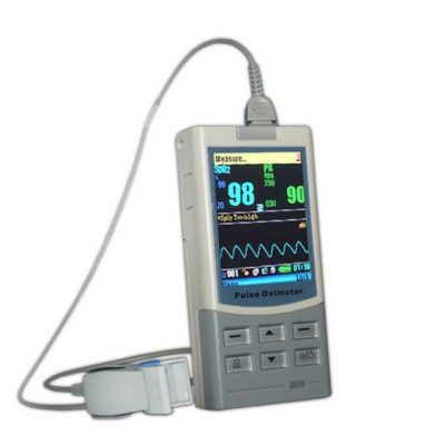 Pulsioxímetro de sonda SpO2, PR y PI mediciones, alarma visual y sonora.