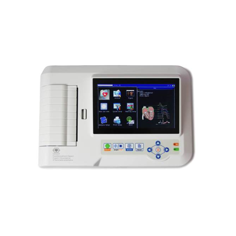 Electrocardiógrafo ECG600G digital de 6 canales y 12 derivaciones con pantalla LCD