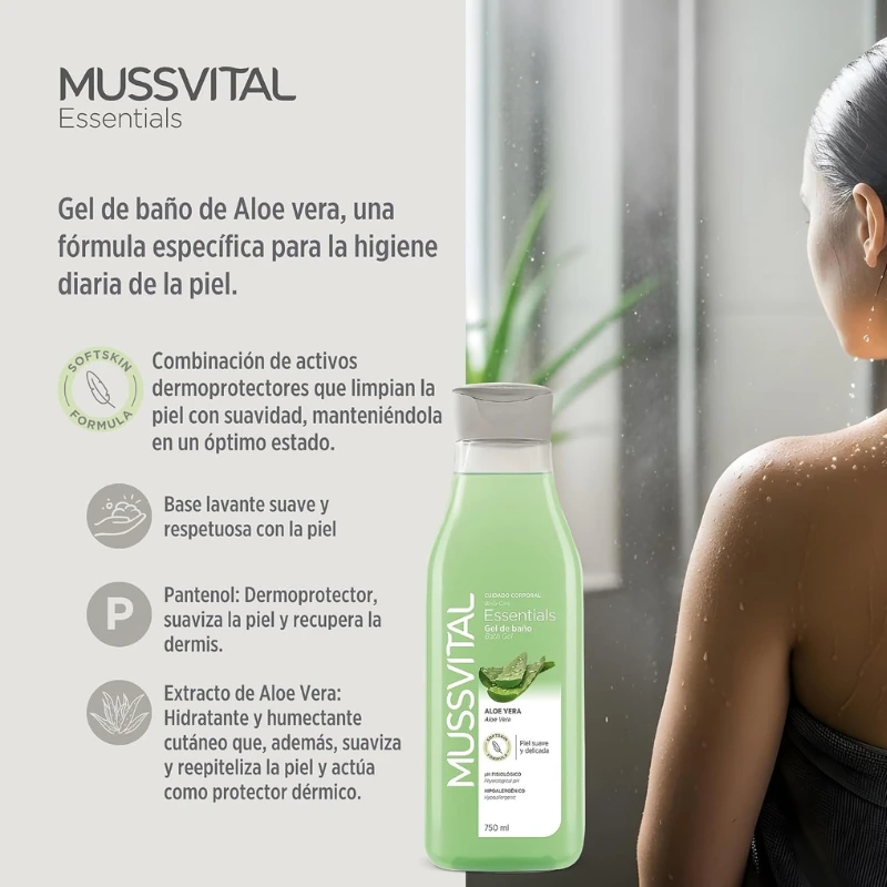 Gel de Baño de Extracto Alove vera MUSSVITAL