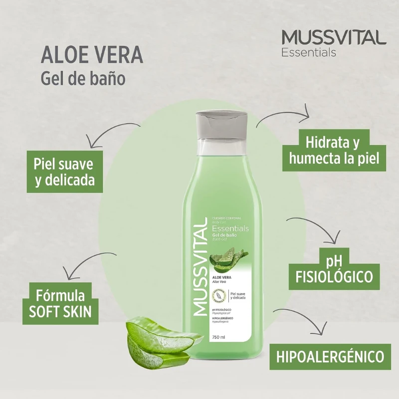 Gel de Baño de Extracto Alove vera MUSSVITAL