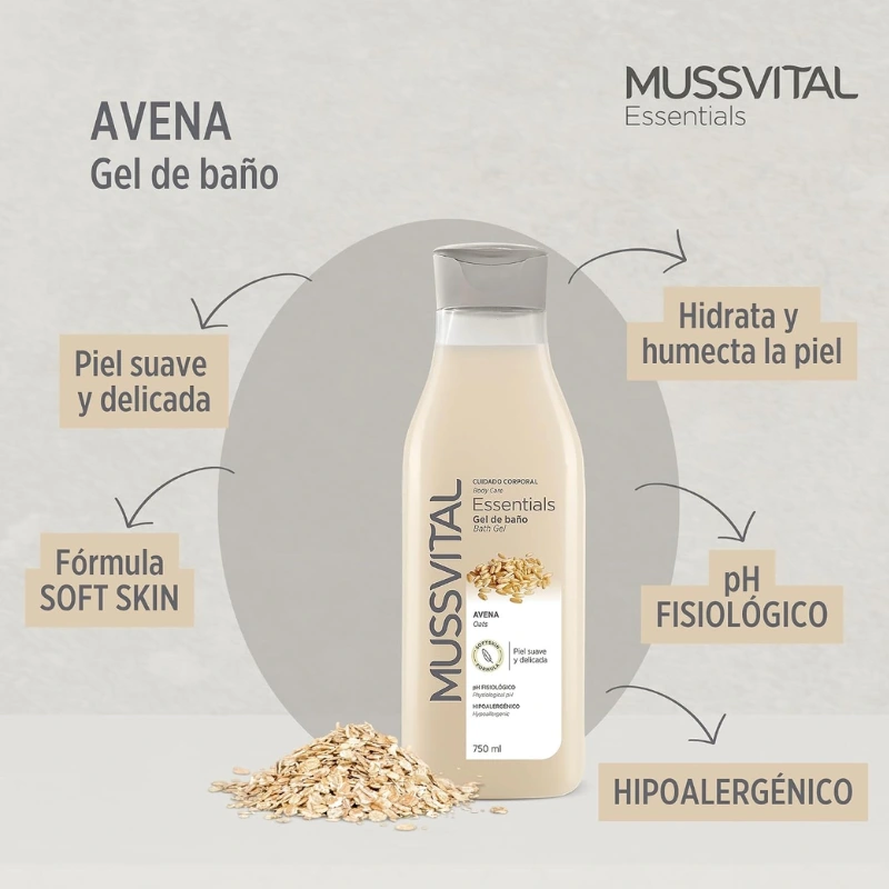 Gel de Baño de Extracto de Avena MUSSVITAL