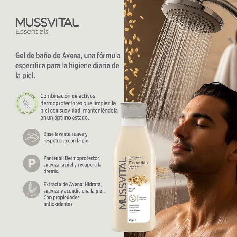 Gel de Baño de Extracto de Avena MUSSVITAL