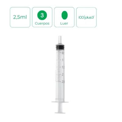 Jeringa 3 piezas sin aguja 2,5ml 100U Icoplus3