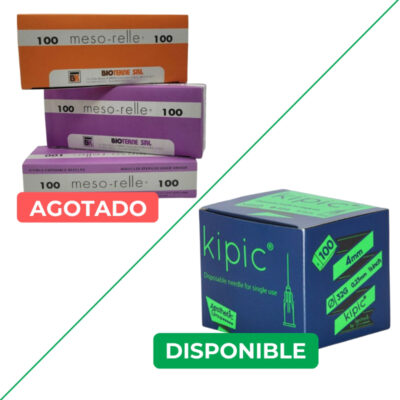 Aguja mesoterapia Meso- relle 32G 0.23x4mm 100U