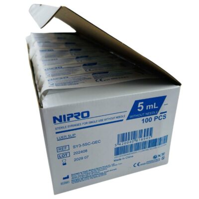 JERINGA  3C NIPRO 5ML LUER C/100 UDS