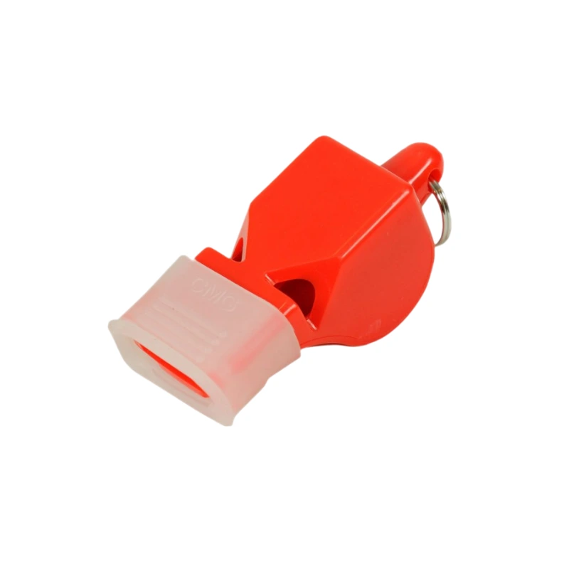 Silbato de rescate rojo con cordón