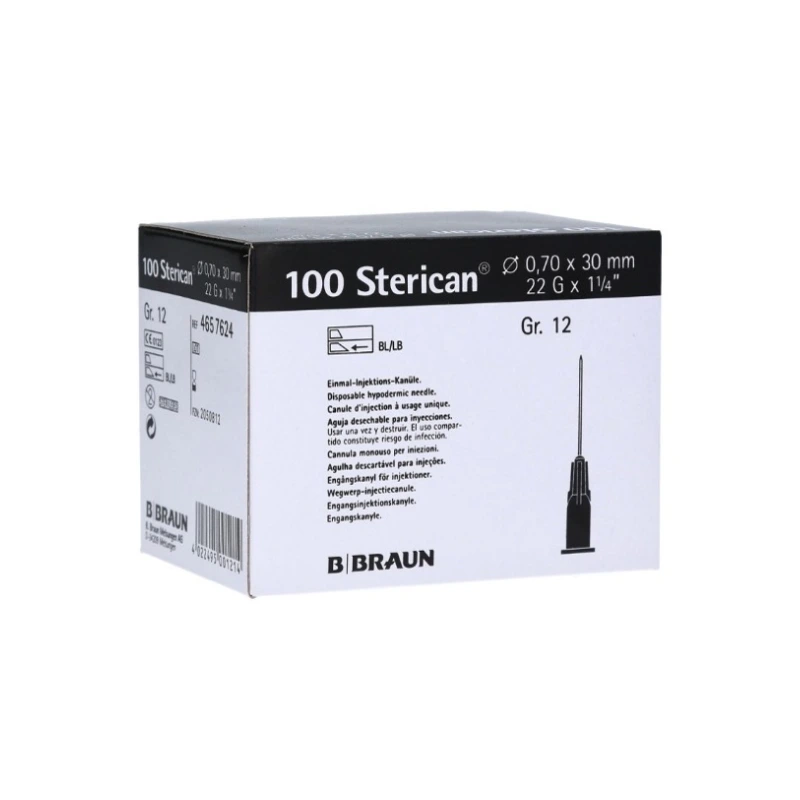 Aguja Sterican 22G 0.70×30 mm 100 Unidades