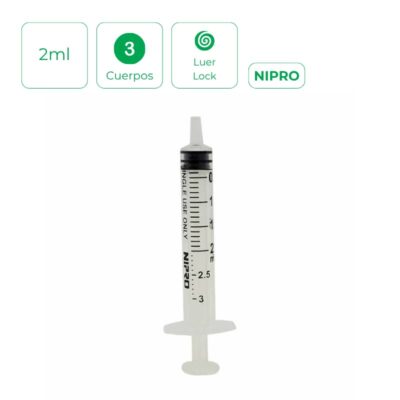 Jeringa de 3 cuerpos nipro Luer Lock 2ml