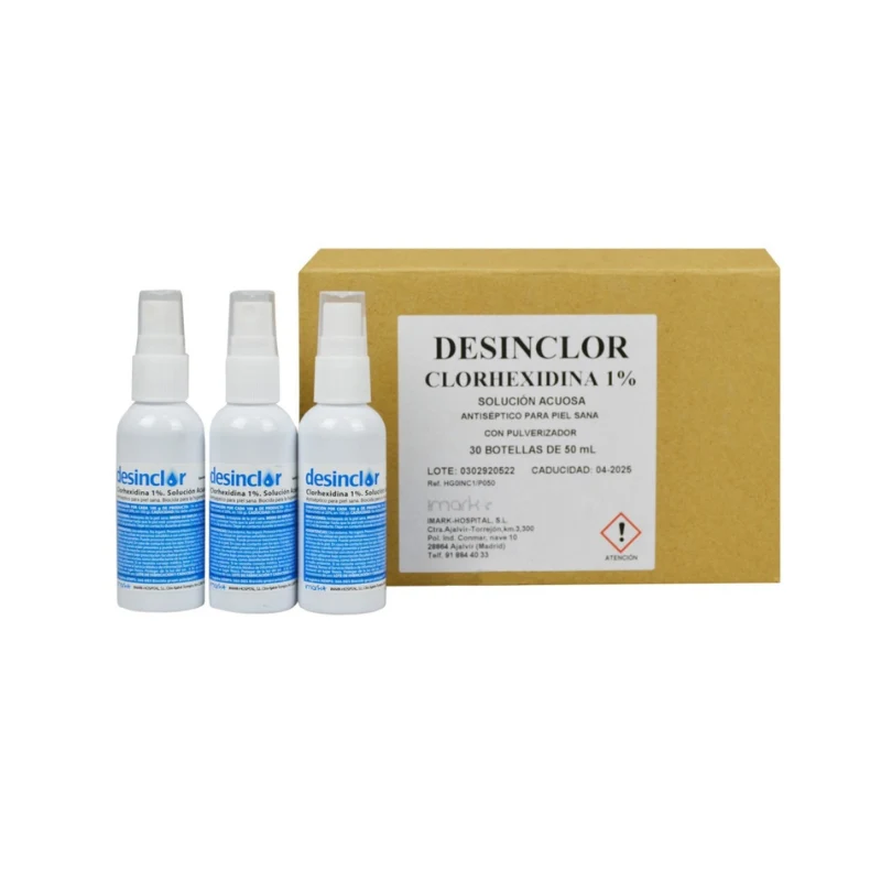 Desinclor spray 1% clorhexidina, solución antiséptica 50ml CAJA 30 UNIDADES