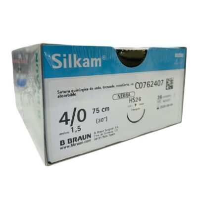 SUTURA SEDA NEGRA SILKAM HS23 4/0 75CM