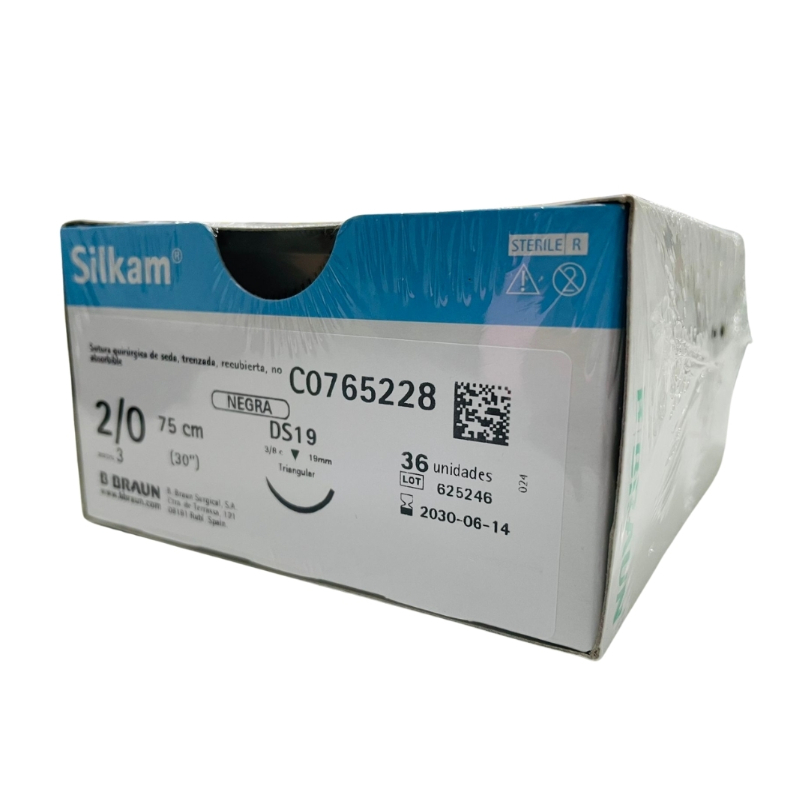 Sutura negra Silkam 2/0 de B. Braun