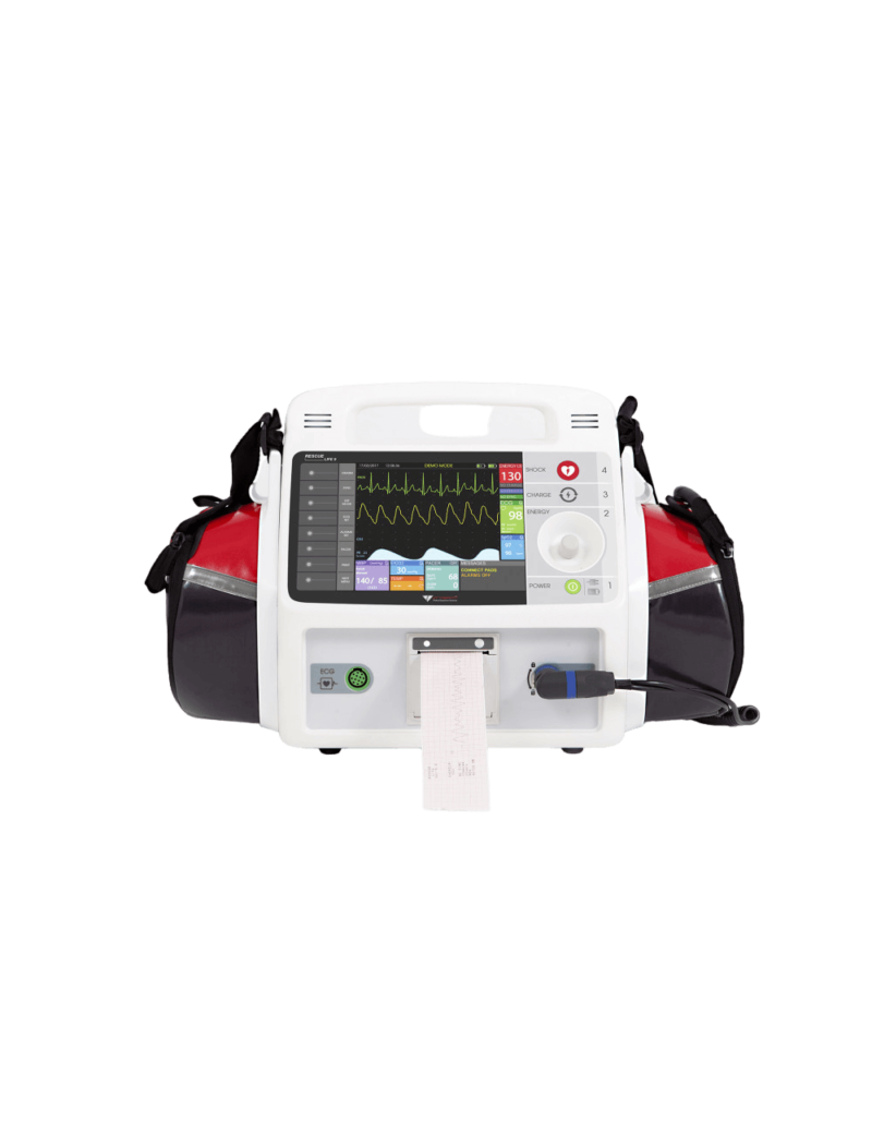 Monitor Desfibrilador Rescue Life 9 (Impresora, ECG 12 ch, Temp)