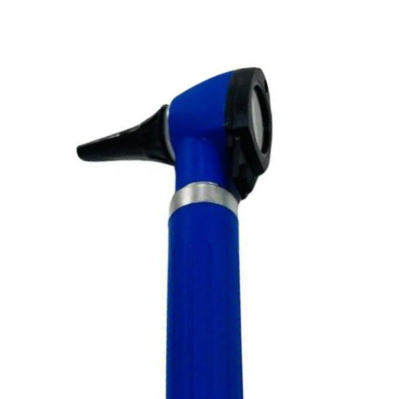 Otoscopio mini color azul con iluminación fibra óptica