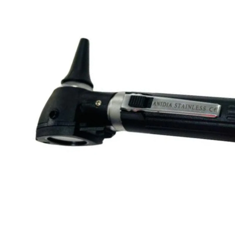 Otoscopio mini color negro con iluminación fibra óptica