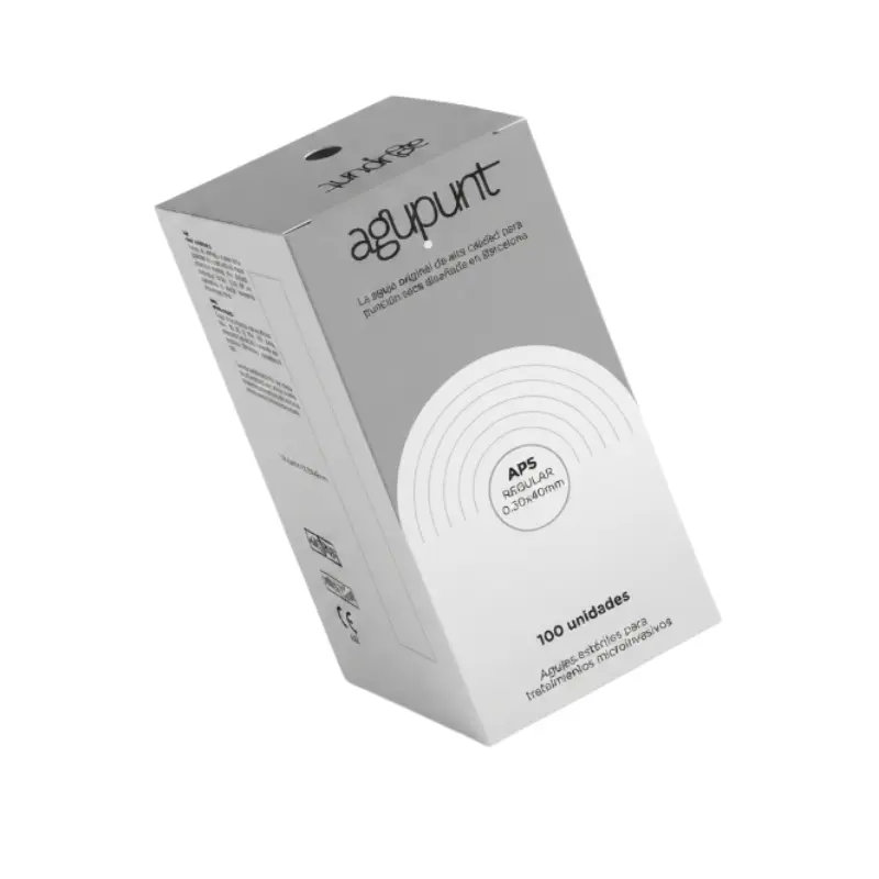 Caja de 100 unidades de aguja punción seca APS Regular de 0,30x40 mm para fisioterapia.