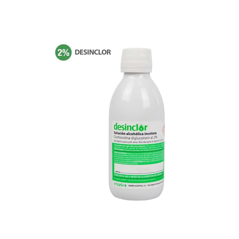 Desinclor Clorhexidina solución alcohólica 2%. Incolora 250 ml