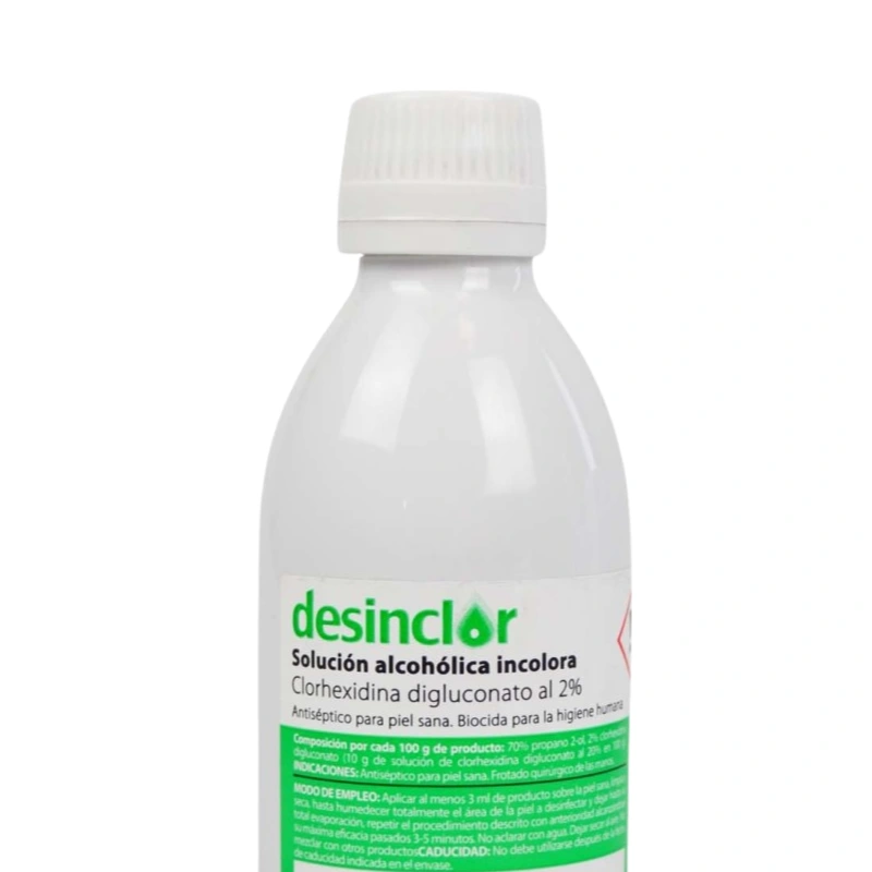 Desinclor Clorhexidina solución alcohólica 2%. Incolora 250 ml