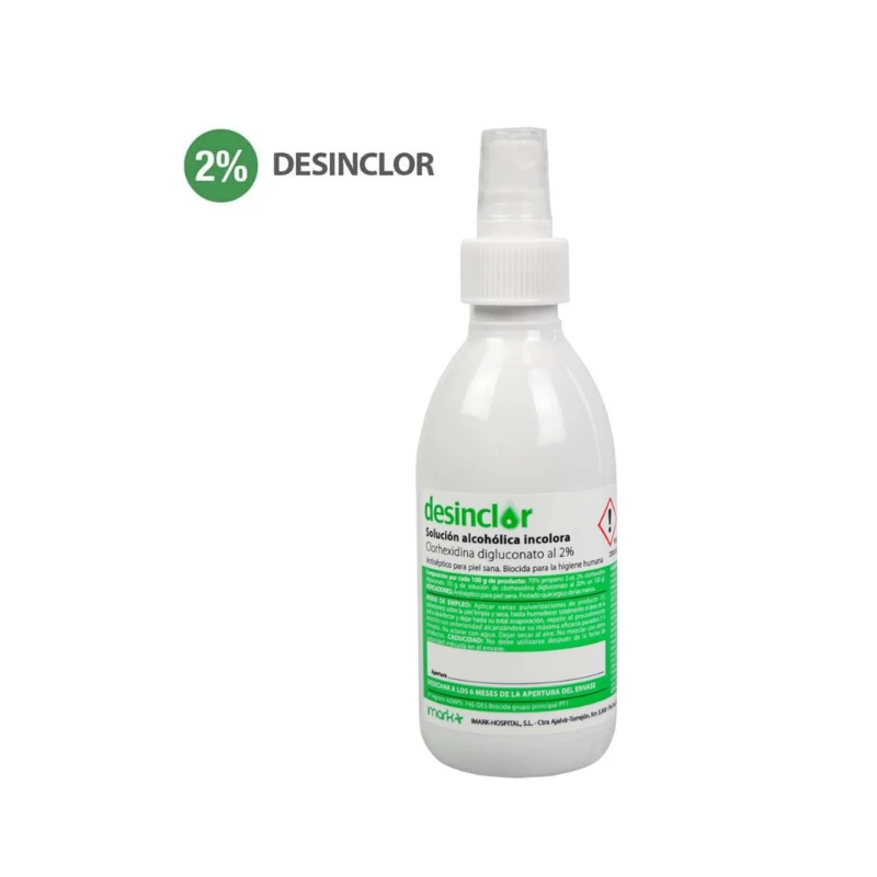 Desinclor Clorhexidina solución alcohólica 2%. Incolora 250 ml spray