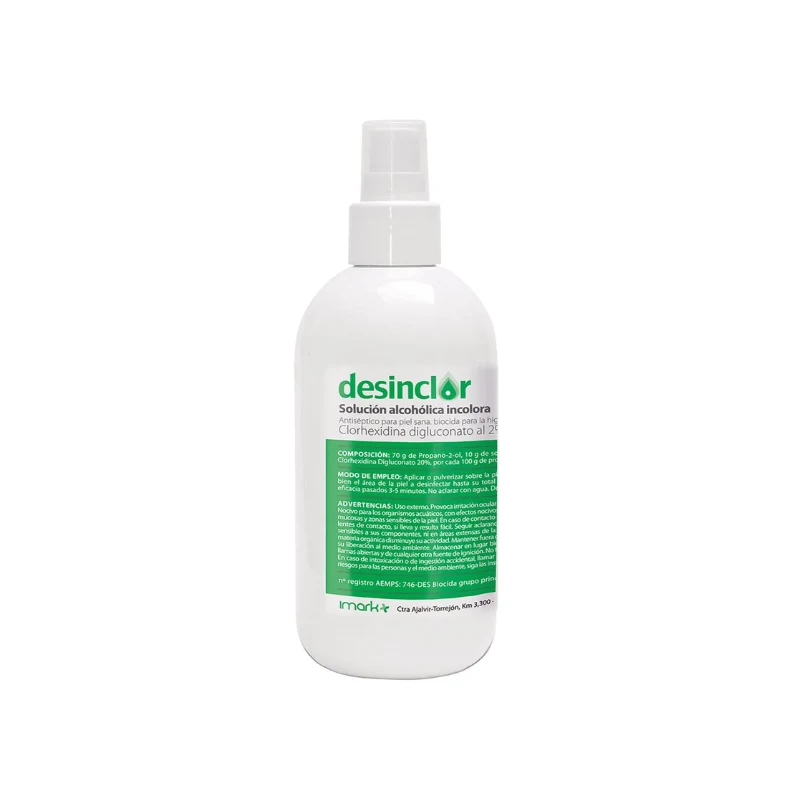 Desinclor Clorhexidina solución alcohólica 2%. Incolora 250 ml spray