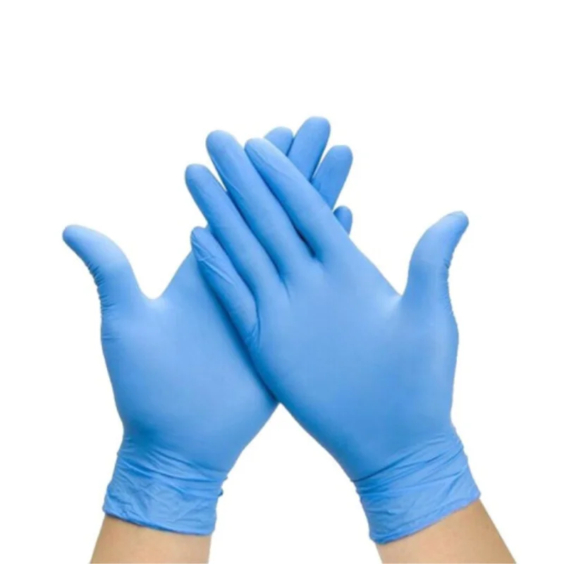 Guantes desechables de nitrilo azul sin polvo. 100 uds