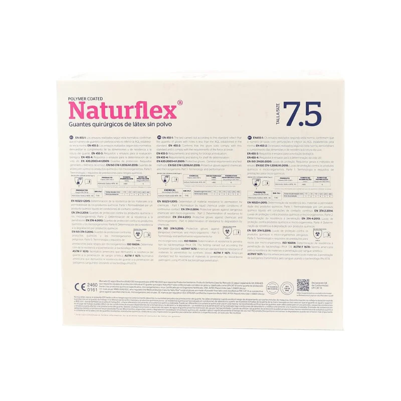 Guantes quirúrgicos estériles NATURFLEX 50 uds. Talla 7,5