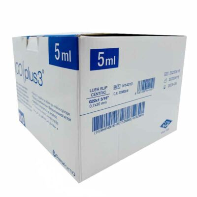 Jeringa 3 piezas con aguja ICOplus3 5 ml 22G 0.7 x 30 mm 100Uds