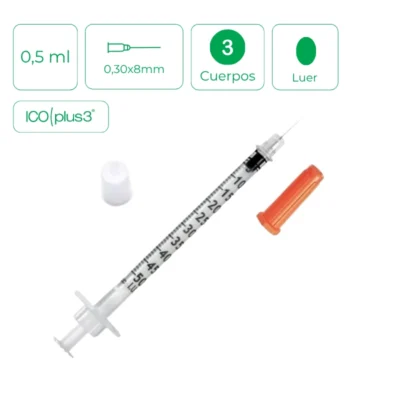 Jeringa Icoplus3 insulina con aguja – 0,5ml
