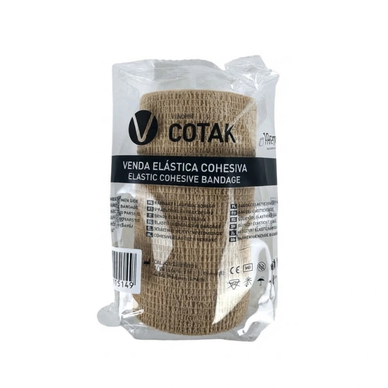 Venda elástica cohesiva libre de látex. Color Beige