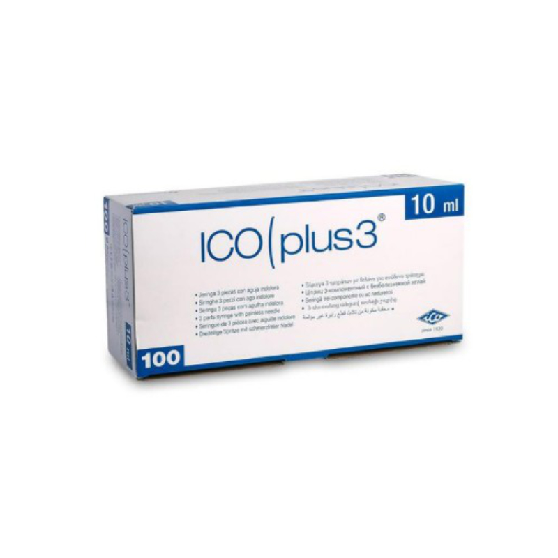 Jeringa 3 piezas con aguja ICOplus3 10ml 22G 0.7 x 30 mm 100Uds
