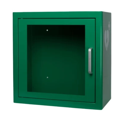 Vitrina para desfibrilador de color verde