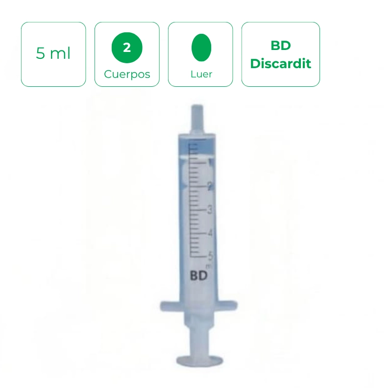 Jeringa de 2 cuerpos Luer BD Discardit 5ml